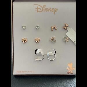 Disney Set of 5 Earrings (Round, Heart, Minnie Silhouette, Bows and Hoops)
